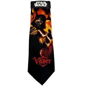 Star Wars Men's Neck Tie Flames Darth Vader Black Necktie NWT